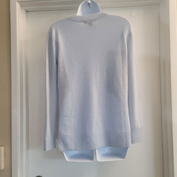 Saks fifth Avenue supersoft cashmere light blue periwinkle sweater - Picture 5 of 6
